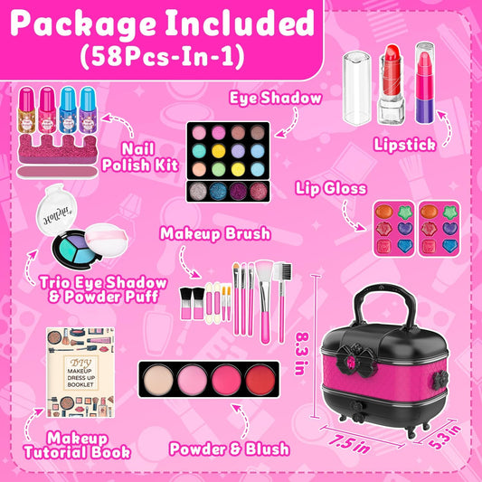 58 Pcs Kids Makeup Kit for Girl